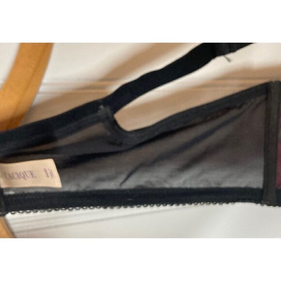 Cacique Pink Black Plaid Lace Trim Balconette Underwire Double Strap Bra-40D - Picture 10 of 12